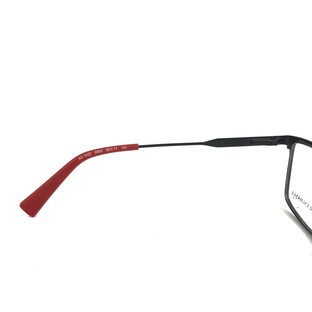 Armani Exchange Eyeglasses Frames AX1022 6063 Black Rectangle Full Rim 55-17-140